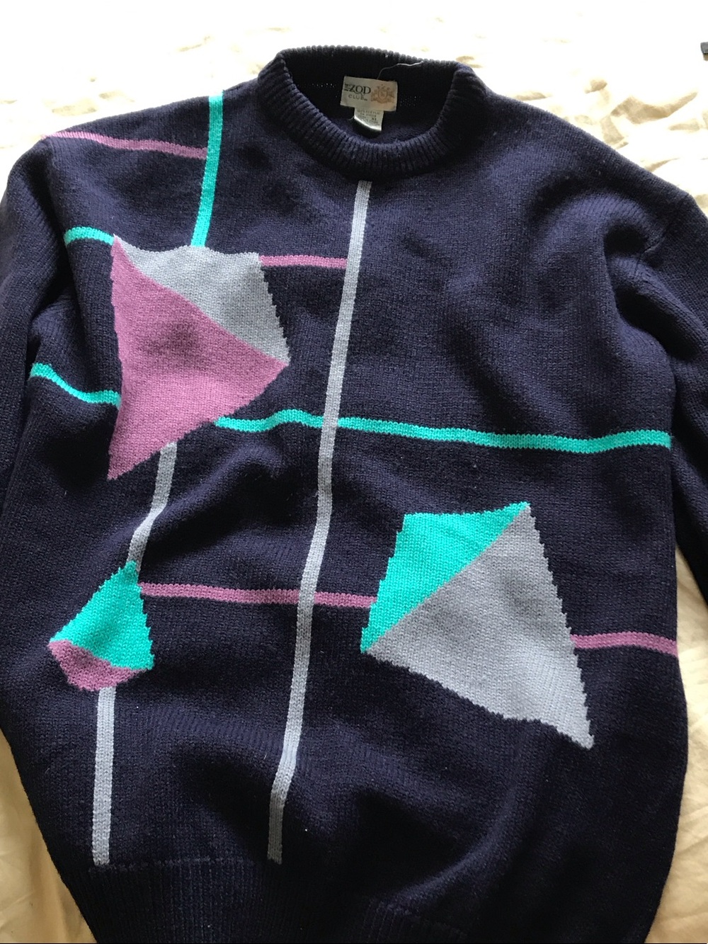 Vintage Navy Izod Club Diamond Sweater